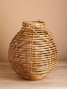 Suport lumanare natur din rattan H23cm Vagabond