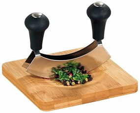 Kesper 50646 Placă de tăiat ierburi cu cuțit, 16 x 16 x 1,8 cm