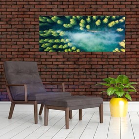 Tablou - O pădure învăluită în ceață (120x50 cm)