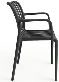 Scaun din plastic TREGO cu brate, antracit
