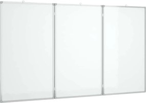 vidaXL Tablă magnetică pliabilă, alb, 150x100x1,7 cm, aluminiu