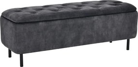 Bancheta cu spatiu de depozitare Catifea Gri, EN VOGUE 120cm