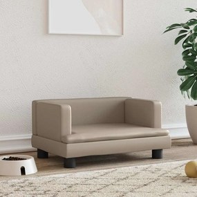 vidaXL Pat de câini, cappuccino, 60x40x30 cm, piele ecologică