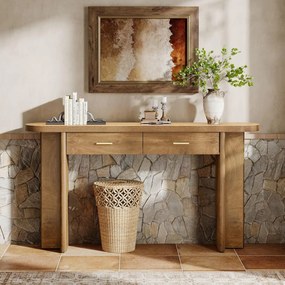 MAM33 - Masa Consola cu colturi rotunjite, 160 cm, masuta hol, living, dining, dormitor - Maro
