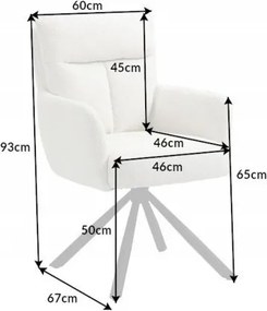 Set 2 scaune pivotante Big George, boucle alb