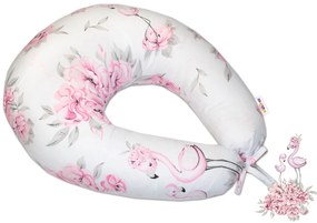 Bumbac perna de alaptare Baby Nellys, Flamingo roz