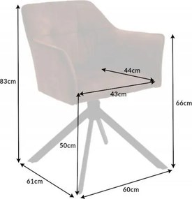 Set de 2 scaune pivotante Loft, maro cupru