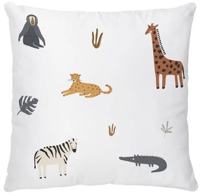 Față de pernă pentru copii din bumbac satinat 45x45 cm Safari Animals – Butter Kings