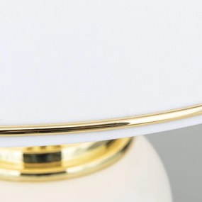 Veioza/Lampa de masa design elegant OVUM alb/auriu