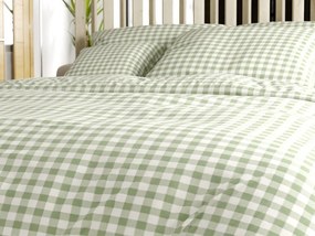 Lenjerie de pat din bumbac NORDIC CHECK verde, fermoar Dimensiune lenjerie de pat: 70 x 90 cm | 140 x 200 cm