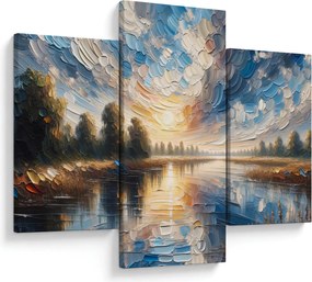 Tablou - Pictură cu soarele deasupra apei (90x60 cm)
