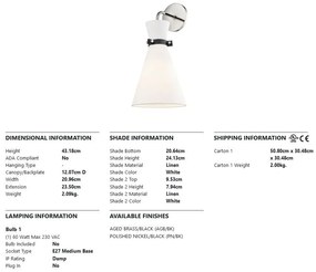 Aplica de perete design modern JULIA, nichel lucios