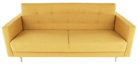 Canapea tapiţat 3 locuri, material textil muştar, AMEDIA