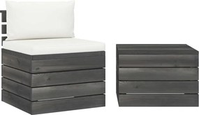 vidaXL Set mobilier grădină din paleți, 2 piese, cu perne, lemn de pin