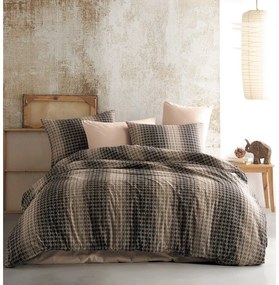 BedTex Lenjerie de pat din bumbac Oberon maro, 220x 200 cm, 2 bucăți 70 x 90 cm