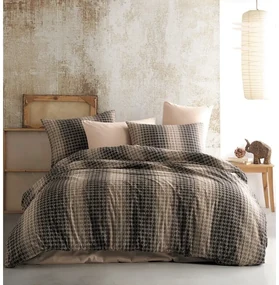 BedTex Lenjerie de pat din bumbac Oberon maro, 220x 200 cm, 2 bucăți 70 x 90 cm
