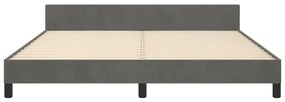 Cadru de pat cu tablie, gri inchis, 160x200 cm, catifea Morke gra, 160 x 200 cm, Design cu nasturi
