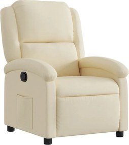 vidaXL Fotoliu rabatabil, crem, material textil