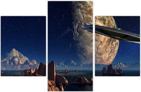 Tablou - Vizita extraterestrului (90x60 cm)