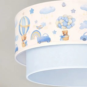 Brilagi-LED Lustră aplicată pentru copii BOBO, 1xE27/60W/230V, Ø 40 cm, crem/albastru, cu ursuleț