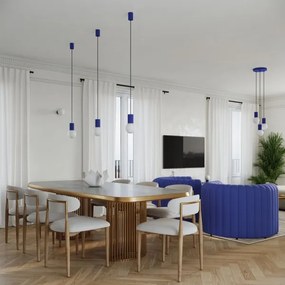 Lustră pe cablu Sollux SL.1739 HALO 1xG9/8W/230V d. 12 cm albastru