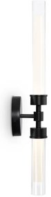 Aplica LED de perete design modern Stelo negru, transparent