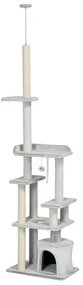 PawHut Copac pentru Pisici de Interior Turn de Joaca Centru de Activitati de Escaladare Turn de Zgariere Apartament Perne Inaltime Reglabilaaccesorii animale feline sala de gimnastica pisoi lounge mobila sufragerie | Aosom Romania