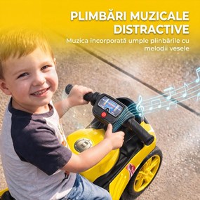 AIYAPLAY Bicicletă fără Pedale Con Muzică Per 18-36 Luni, Galben | Aosom Romania