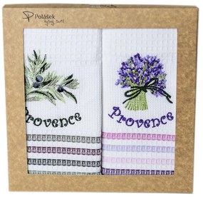 Prosoape de bucătărie waffle brodate cu motiv – Set de 2 bucăți