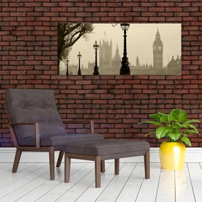 Tablou - Londra în ceață, Anglia (120x50 cm)
