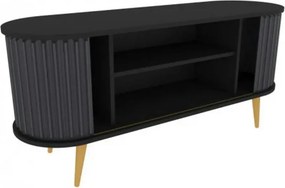 Comoda TV STOR, gri/negru, PAL melaminat, 140x43x64 cm