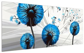 Tablou modern cu păpădii albastre (120x50 cm), în 40 de alte dimensiuni noi