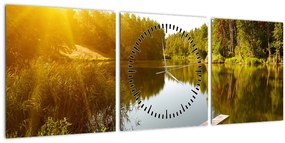 Tablou - Lac la munte (cu ceas) (90x30 cm)