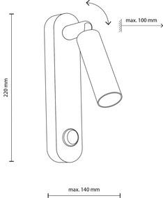 Spot de perete ENZO 1xG9/8W/230V negru/auriu
