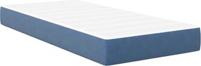 vidaXL Saltea de pat cu saltea albastru 90 x 200 cm țesătură