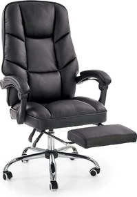 Scaun de birou ALVIN, negru, piele ecologica, 66x70x118/125 cm