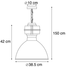 Lampă suspendată inteligentă industrială neagră incl. A60 WiFi 38,5 cm - Sicko