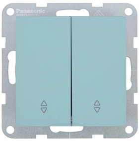 Intrerupator dublu cap scara 10A, IP20, Turcoaz, Panasonic Karre Plus 55 Soft Touch