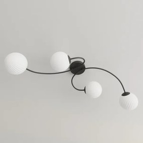 Lustră aplicată VIBRA 4xE14/10W/230V negru/alb