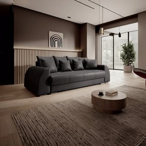 Canapea extensibilă dumonde cu ladă de depozitare si sezut confortabil din spuma high-density, Verona Antracit 260x100 cm
