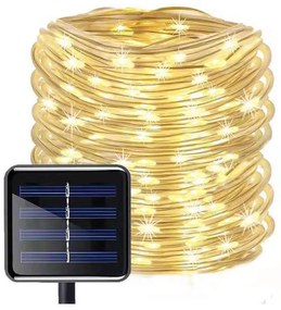 Ghirlanda luminoasa solara decorativa, 10m, alb cald