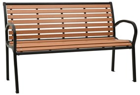 vidaXL Bancă de grădină, negru și maro, 116 cm, oțel și WPC