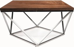 Masuta cafea SILVER A, nuc/argintiu, 80x80x45 cm