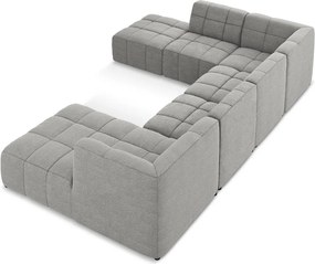 Colțar gri cu tapițerie din țesătură bouclé (în formă de "U") Aloha – Makamii