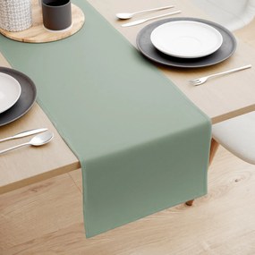 Goldea napron de masă 100% bumbac - verde salvie 35x160 cm