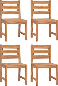 vidaXL Scaune de grădină, 4 buc., lemn masiv de tec