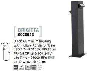 Stalp LED mic pentru iluminat exterior IP65 BRIGITTA