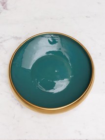 Bol verde, din ceramica, 34.5 cm, Corfou
