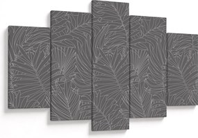 Tablou - Frunze de palmier gri (150x105 cm)