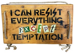 Tablou cu text Temptations, 27x16cm